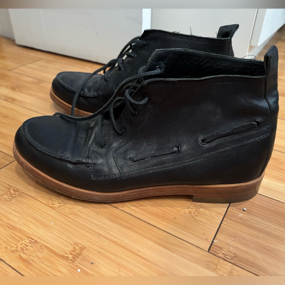 Jenni Kayne Black Leather Laced Ankle Boot